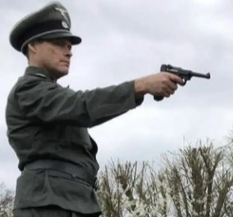 Alex Reece as The Captain during a military sequence in The Aryan Papers
